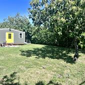 Ranch house with horses and stables